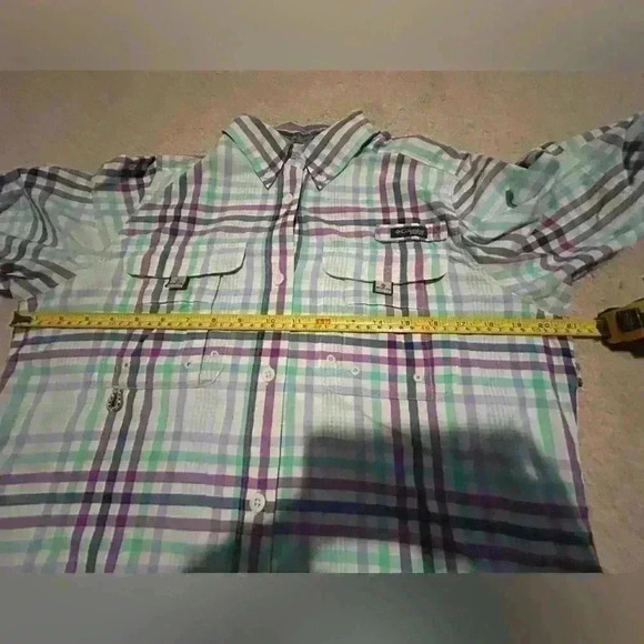 Columbia PFG, Performance Fishing Gear plaid shirt. Size small. Super Bahama - Picture 12 of 14